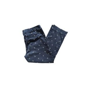 Willi Smith Womens Blue With Anchor Pattern Sz 6 Cropped Straight‎ Leg Pants